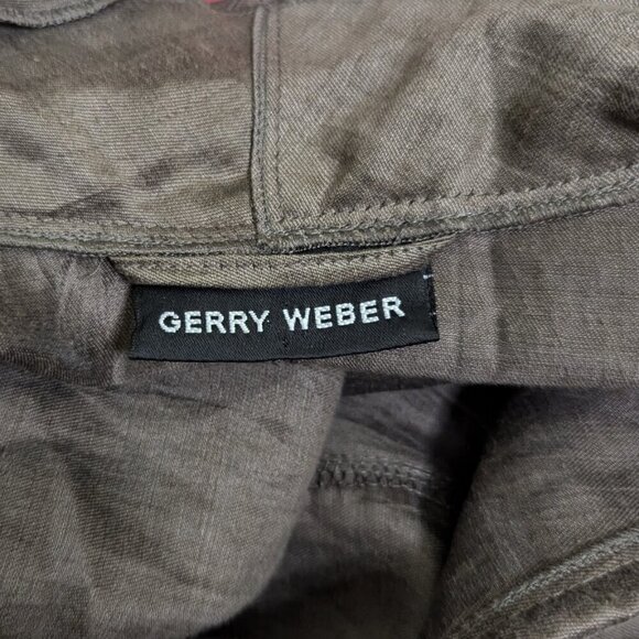 Gerry Weber Cinch Sleeves Buttoned Front Blazer Top Linen Brown Bronze FR 42 M - Picture 5 of 9